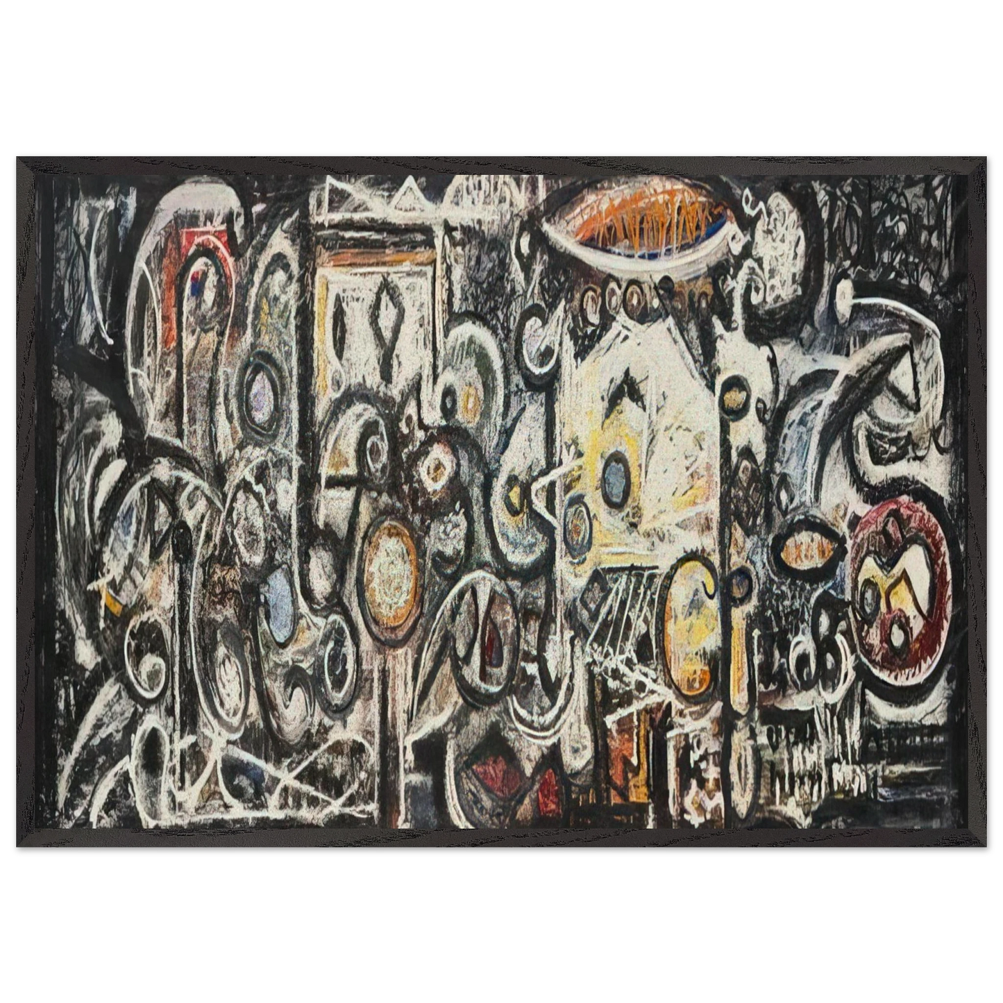 Fugue Number 2 - Richard Pousette-Dart 70x100 cm / 28x40 inches Framed Art Print – Black Wooden Frame