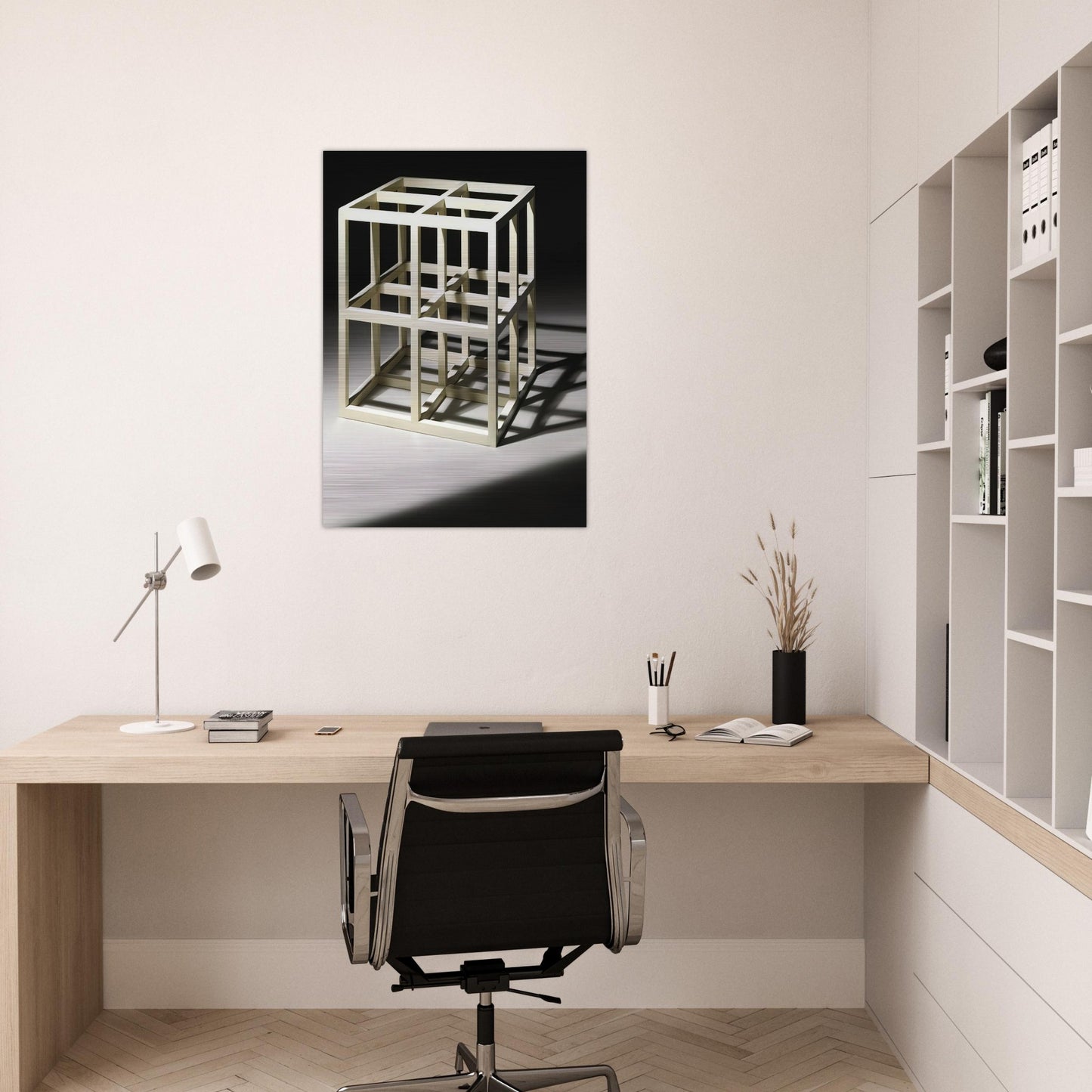 8 Part Cube - Sol LeWitt Brushed Aluminum Print - 70x100 cm / 28x40 inches | Sol LeWitt Aluminum Print | Sol LeWitt Prints