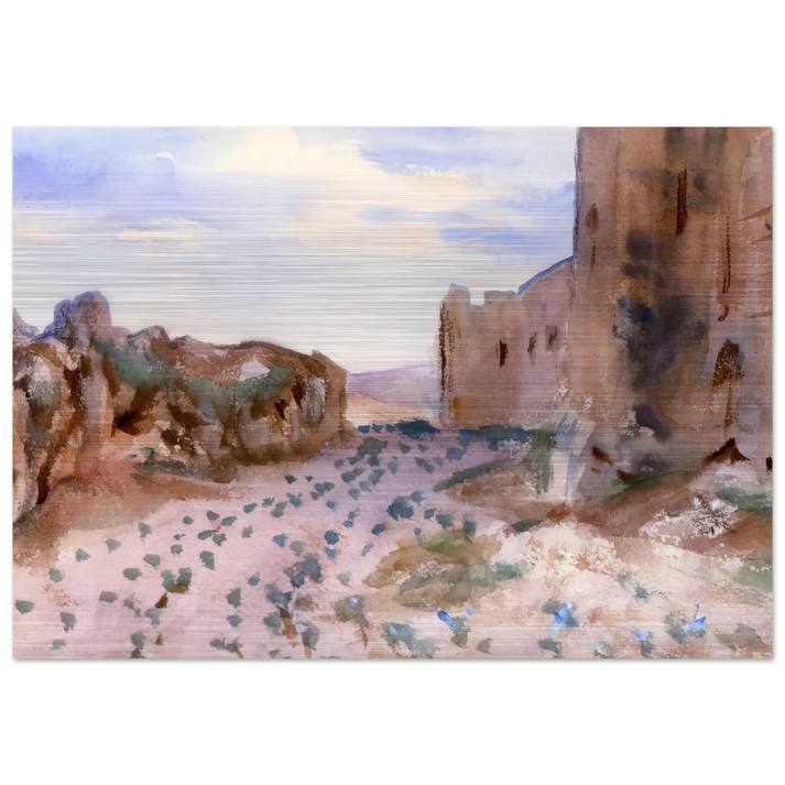 Fortress, Roads and Rocks - John Singer Sargent Brushed Aluminum Print - 70x100 cm / 28x40 inches | John Singer Sargent Aluminum Print | John Singer Sargent Prints
