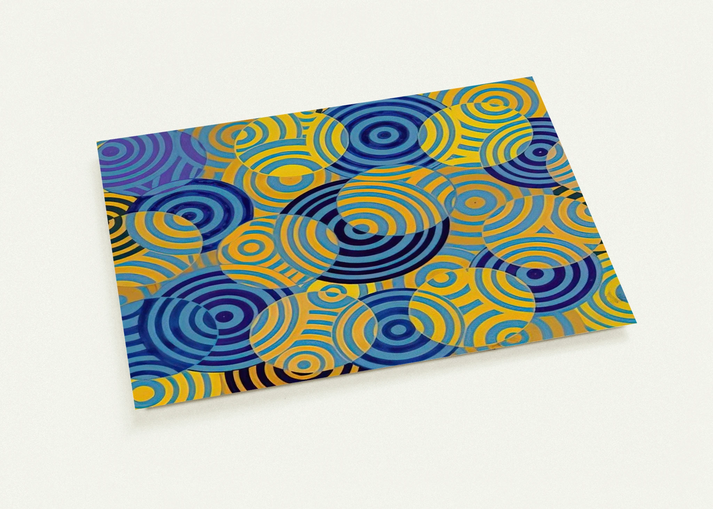 Interférences en bleu et jaune No. 642 - 1963 By Antonio Asis Pack of 10 Post Cards | Antonio Asis Post Cards | A6 (10.5 x 14.8 cm) - 4.1 x 5.8 inches