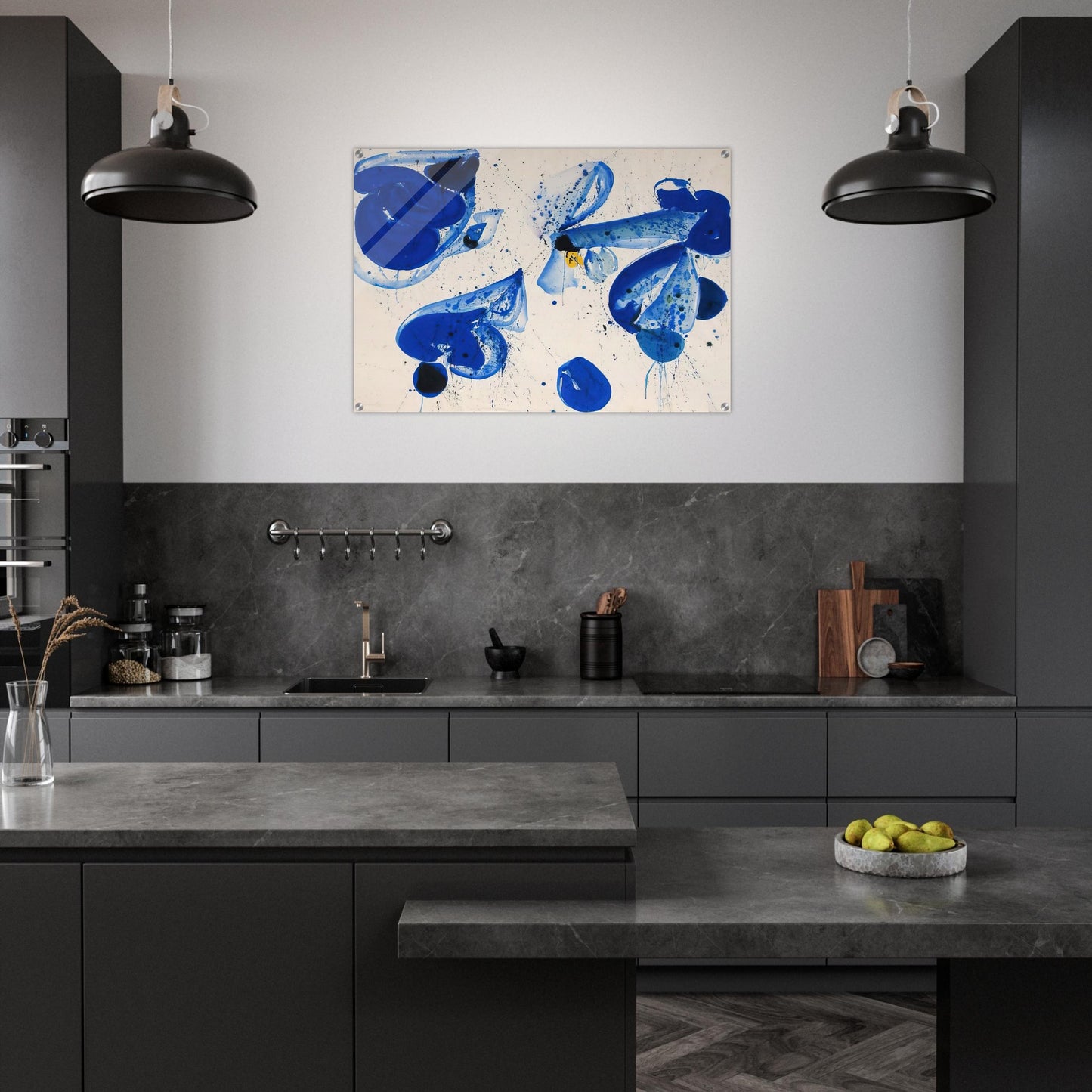 Untitled Blue Balls from Cross #9 - Sam Francis Acrylic Print - 70x100 cm / 28x40″ inches | Sam Francis Wall Art | Sam Francis Prints