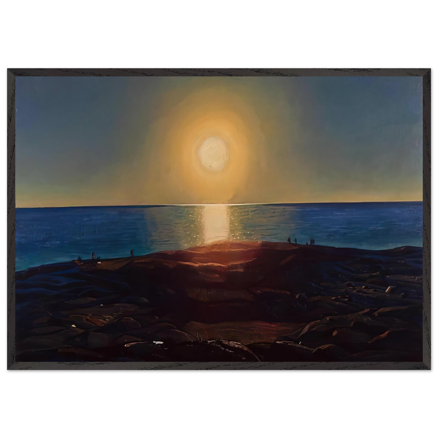 Calm and Free Maine Coast - Rockwell Kent 70x100 cm / 28x40 inches Framed Art Print – Black Wooden Frame