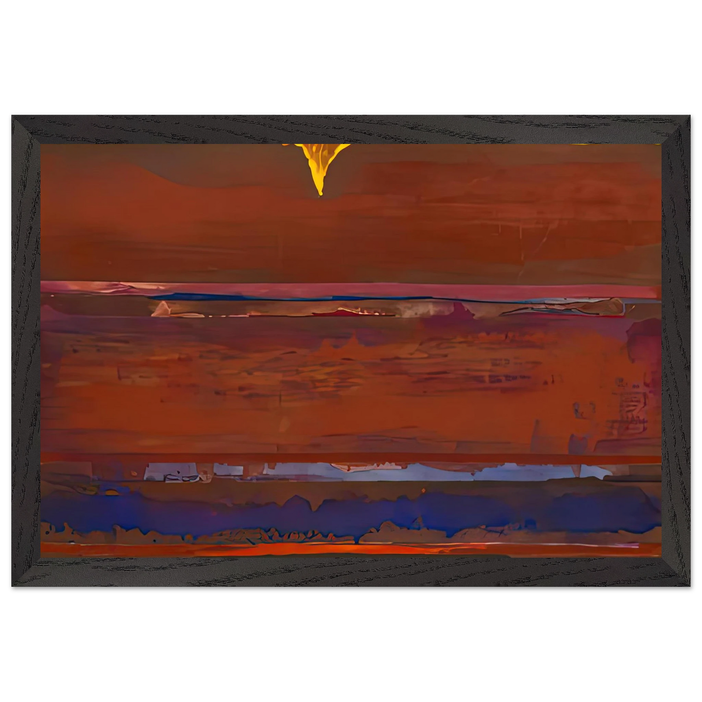 Helen Frankenthaler - Desert Pulse, 1991- Wall Art - 60x80 cm / 24x32 inches - Premium Wooden Framed Poster With Fine Art Paper-canvas - White frame