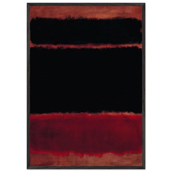 Black in Deep Red - 1957 - Mark Rothko 70x100 cm / 28x40 inches Framed Art Print – Black Wooden Frame