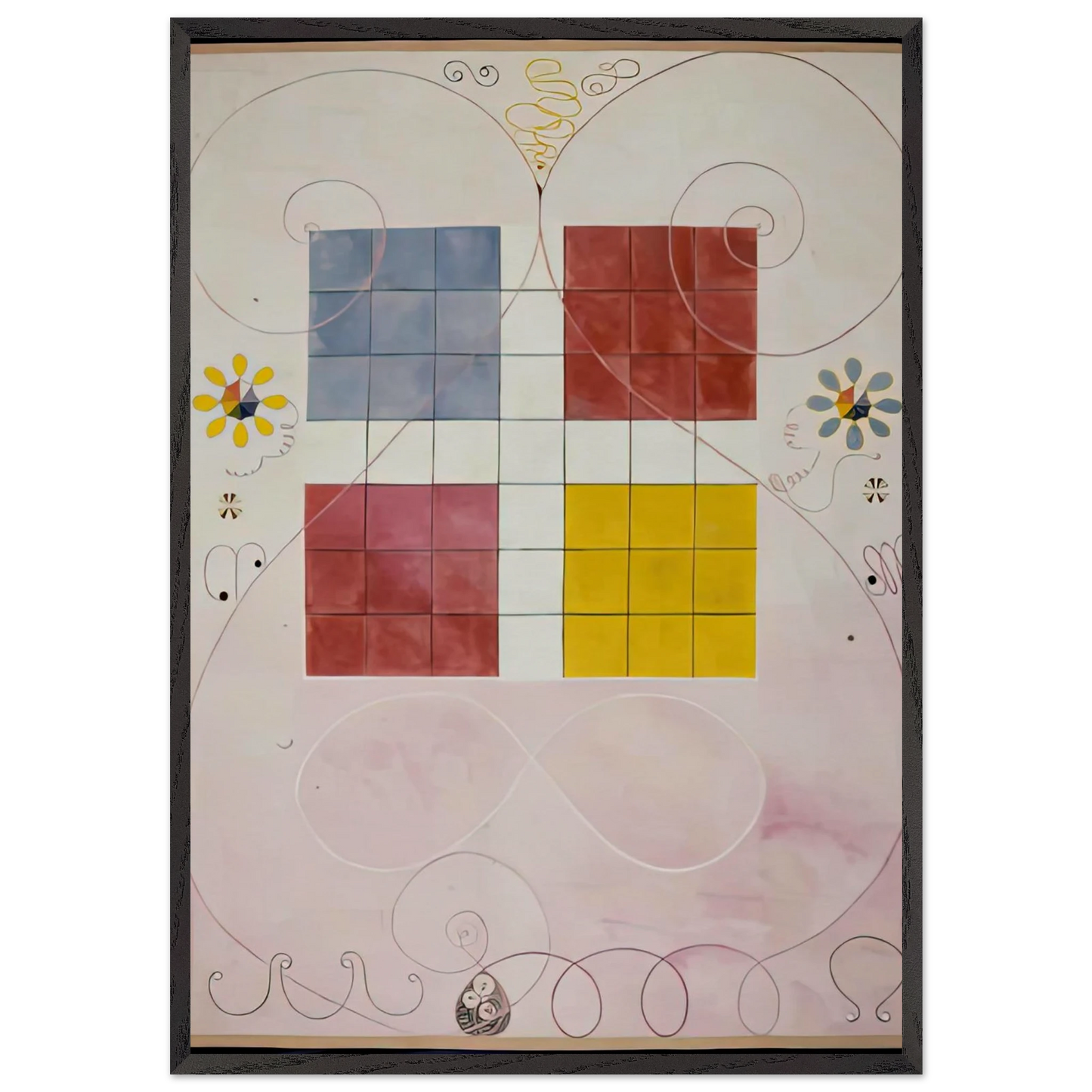 DE TIO ST RSTA N 10 ALDERDOMEN 1907 - Hilma af Klint 70x100 cm / 28x40 inches Framed Art Print – Black Wooden Frame