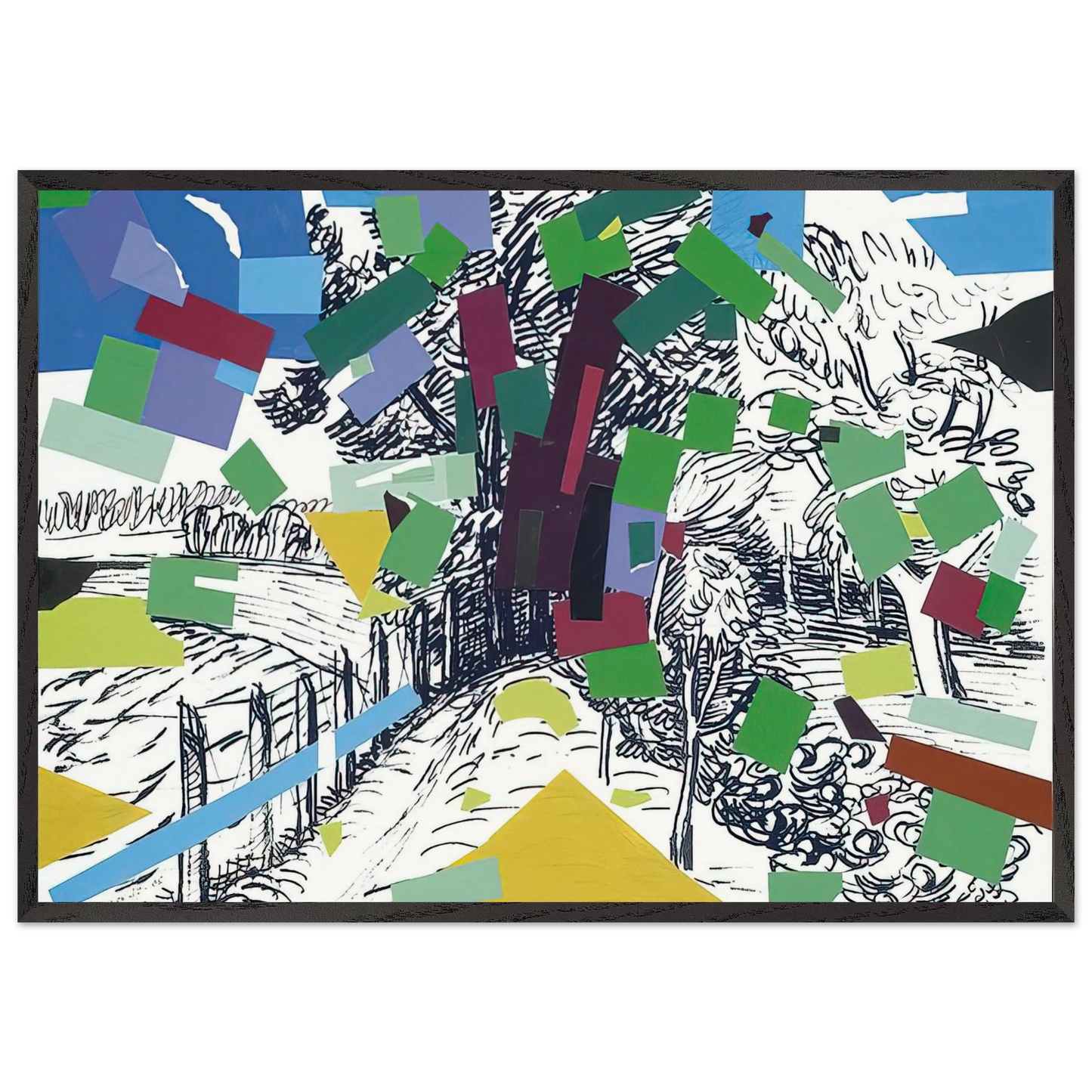 Polish Landscape - 2006 - Wojciech Fangor 70x100 cm / 28x40 inches Framed Art Print – Black Wooden Frame