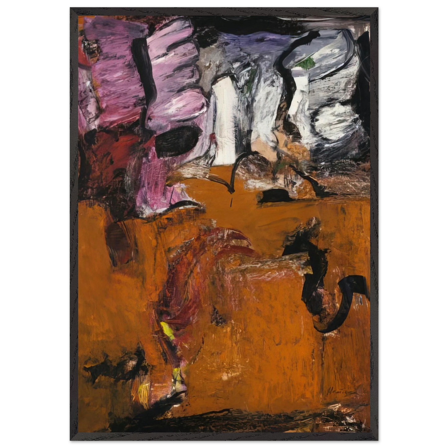 PALLAS ATHENA EARTH 1961 - Grace Hartigan 70x100 cm / 28x40 inches Framed Art Print – Black Wooden Frame