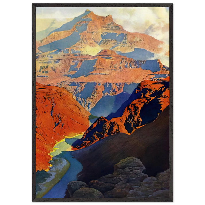 Grand Canyon - Maxfield Parrish 70x100 cm / 28x40 inches Framed Art Print – Black Wooden Frame