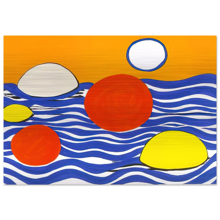 WAVES 1973 - Alexander Calder Brushed Aluminum Print - 70x100 cm / 28x40 inches | Alexander Calder Aluminum Print | Alexander Calder Prints
