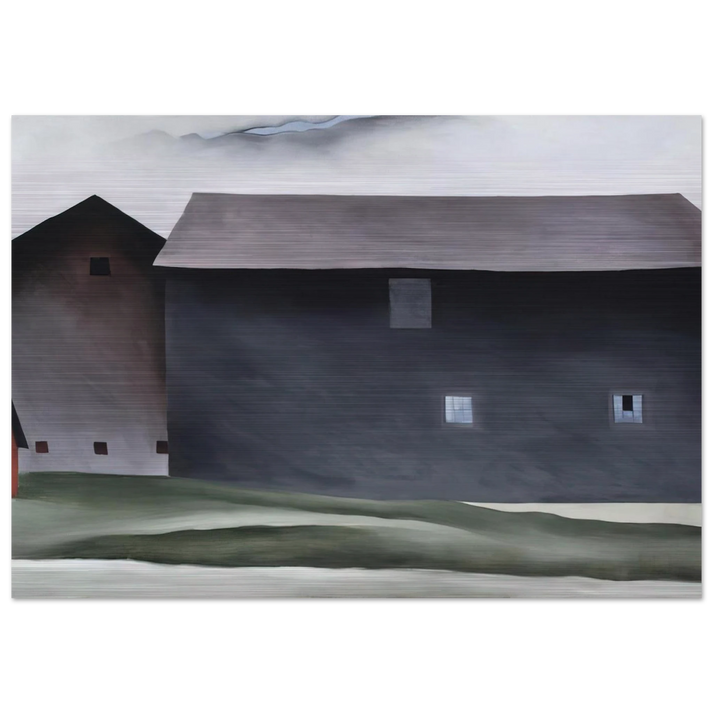 Lake George Barns - Georgia O'Keeffe Brushed Aluminum Print - 70x100 cm / 28x40 inches | Georgia O'Keeffe Aluminum Print | Georgia O'Keeffe Prints