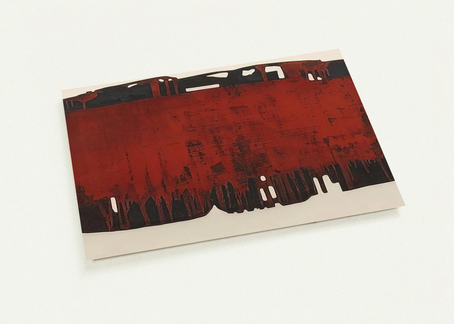 Composition rouille et noire XXV - 1974 By Pierre Soulages Pack of 10 Post Cards | Pierre Soulages Post Cards | A6 (10.5 x 14.8 cm) - 4.1 x 5.8 inches