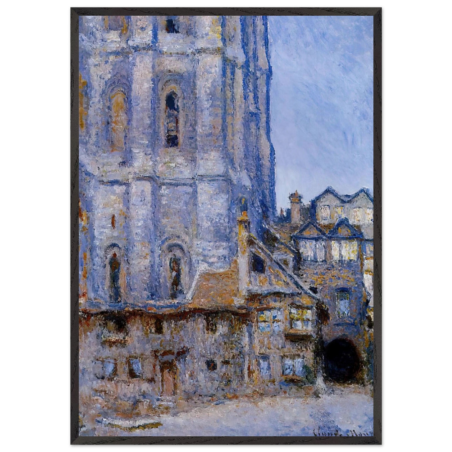 The Cour dAlbane - claude monet 70x100 cm / 28x40 inches Framed Art Print – Black Wooden Frame