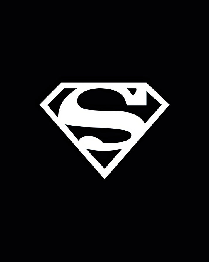 Superman Logo Black and White Art Print | RedKalion