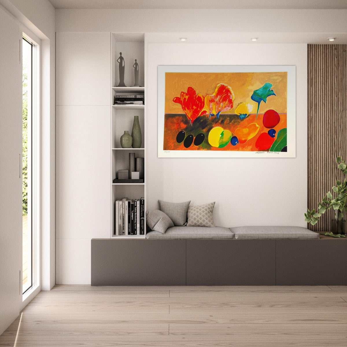 Flores e Frutas - 2003 - Aldemir Martins Art Prints - 100x150 cm / 40x60″ inches | Aldemir Martins Poster | Aldemir Martins Prints