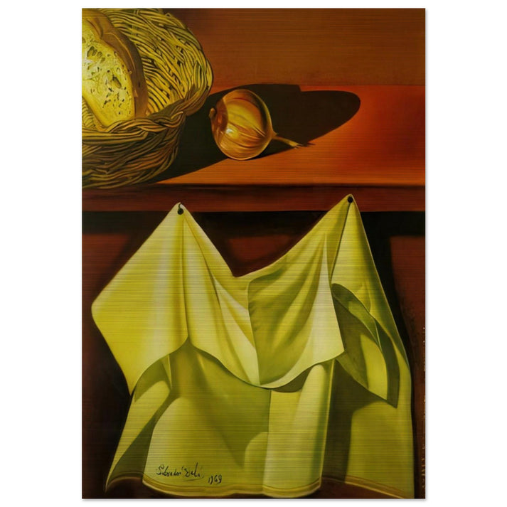 UNTITLED STILL LIFE WITH WHITE CLOTH - Salvador Dali Brushed Aluminum Print - 70x100 cm / 28x40 inches | Salvador Dali Aluminum Print | Salvador Dali Prints