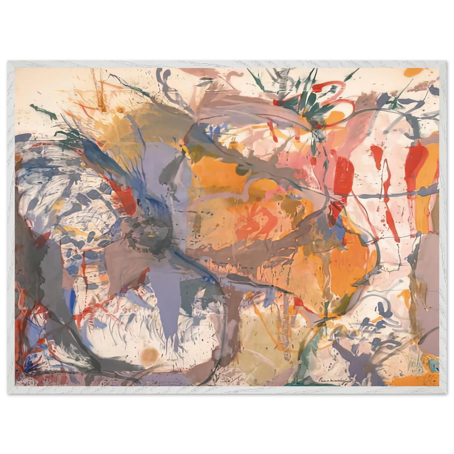 Helen Frankenthaler - Before the Caves, 1958- Wall Art - 60x80 cm / 24x32 inches - Premium Wooden Framed Poster With Fine Art Paper-canvas - Wood frame
