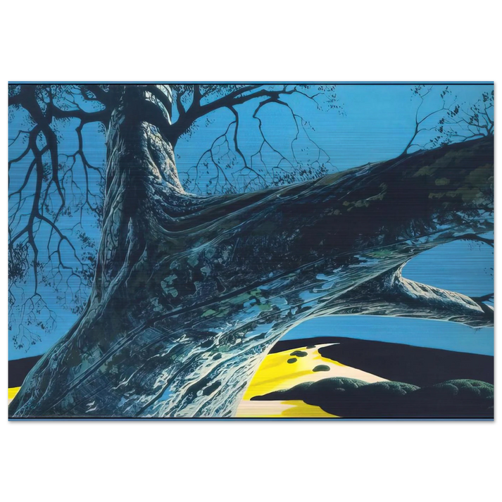 Distant Meadow - Eyvind Earle Brushed Aluminum Print - 70x100 cm / 28x40 inches | Eyvind Earle Aluminum Print | Eyvind Earle Prints