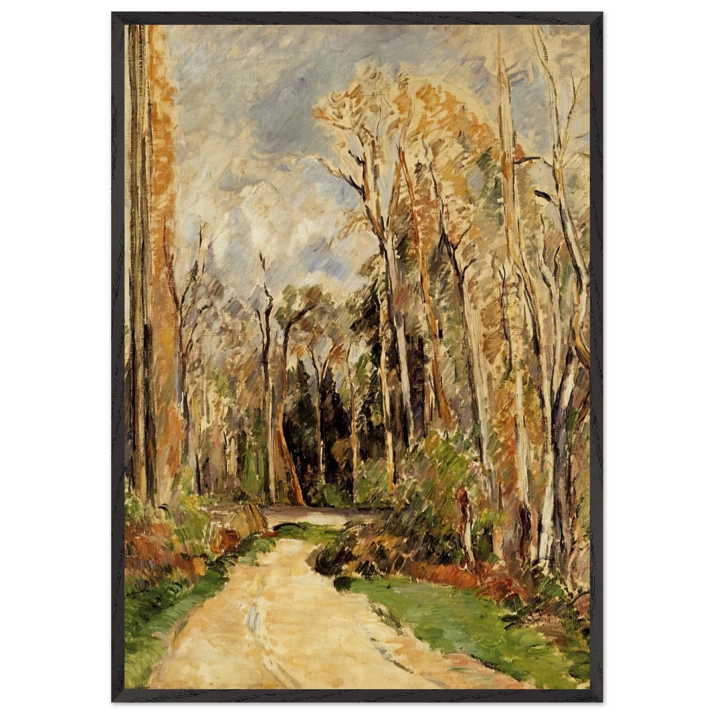 Path at the Entrance to the Forest - Paul Cezanne 70x100 cm / 28x40 inches Framed Art Print – Black Wooden Frame