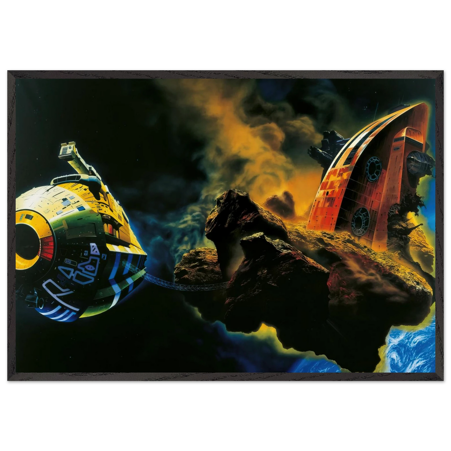 Chris Foss N2 - Chris Foss 70x100 cm / 28x40 inches Framed Art Print – Black Wooden Frame