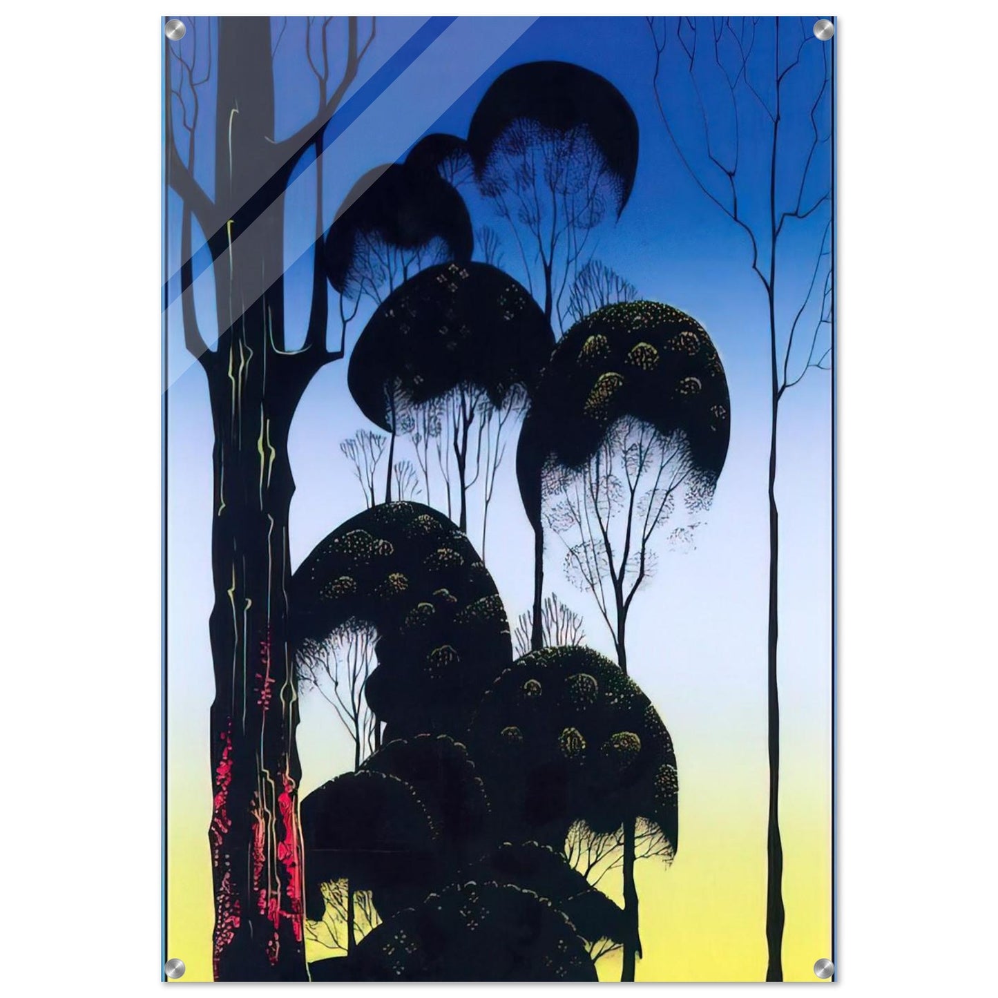 Sunrise - Eyvind Earle Acrylic Print - 70x100 cm / 28x40″ inches