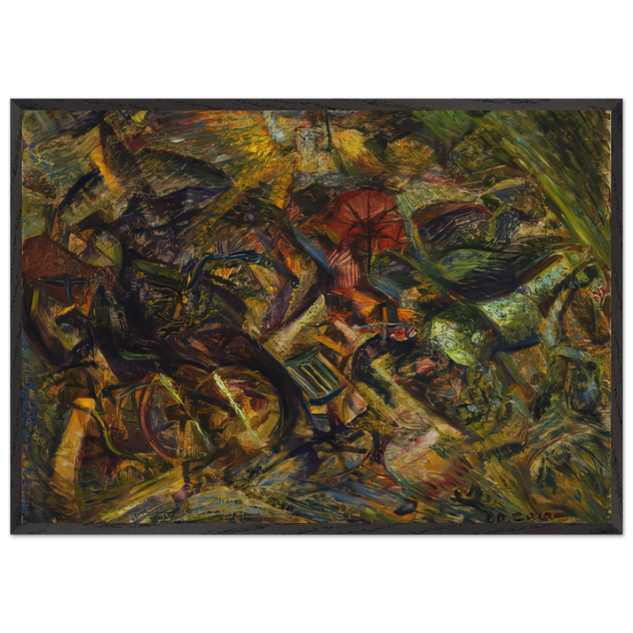 JOLTS OF A CAB 1911 - Carlo Carra 70x100 cm / 28x40 inches Framed Art Print – Black Wooden Frame