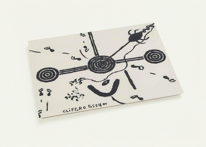 NGARLU LOVE STORY - 1994 By Clifford Possum Tjapaltjarri Pack of 10 Post Cards | Clifford Possum Tjapaltjarri Post Cards | A6 (10.5 x 14.8 cm) - 4.1 x 5.8 inches