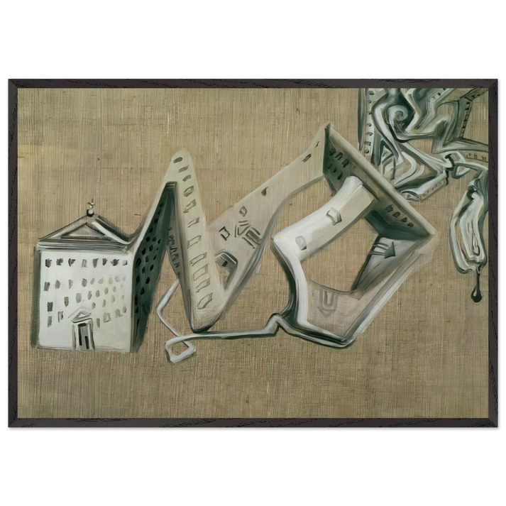 ARCHITECTURAL CONTORTION OF EL ESCORIAL - Salvador Dali 70x100 cm / 28x40 inches Framed Art Print – Black Wooden Frame