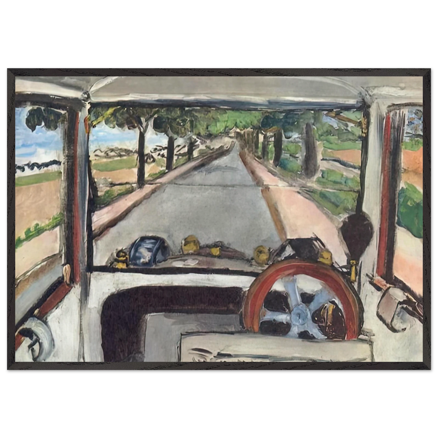 THE WINDSHIELD 1917 0 - Henri Matisse 70x100 cm / 28x40 inches Framed Art Print – Black Wooden Frame