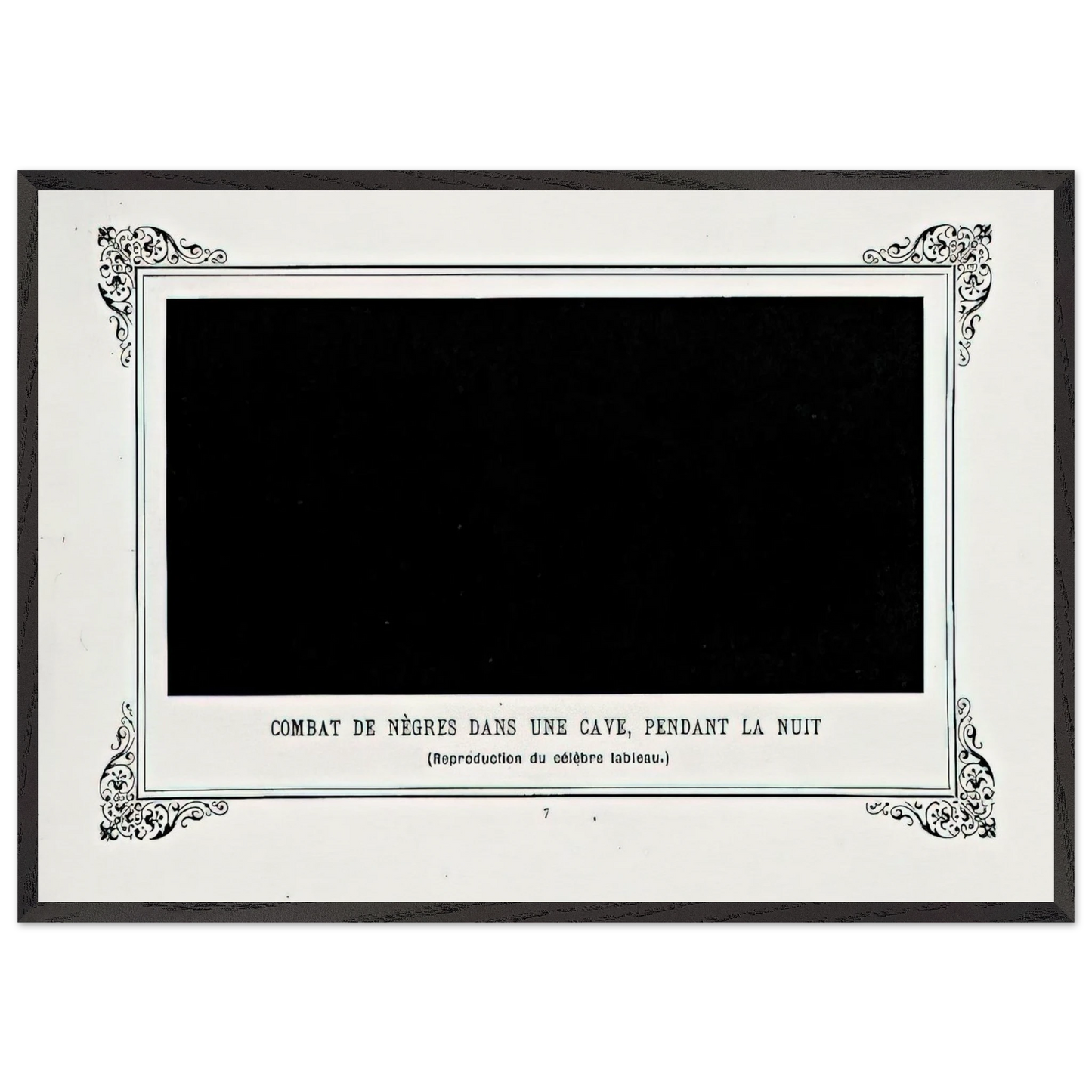 Wall artNegroes Fighting in a Tunnel by Night - Alphonse Allais 70x100 cm / 28x40 inches Framed Art Print – Black Wooden Frame