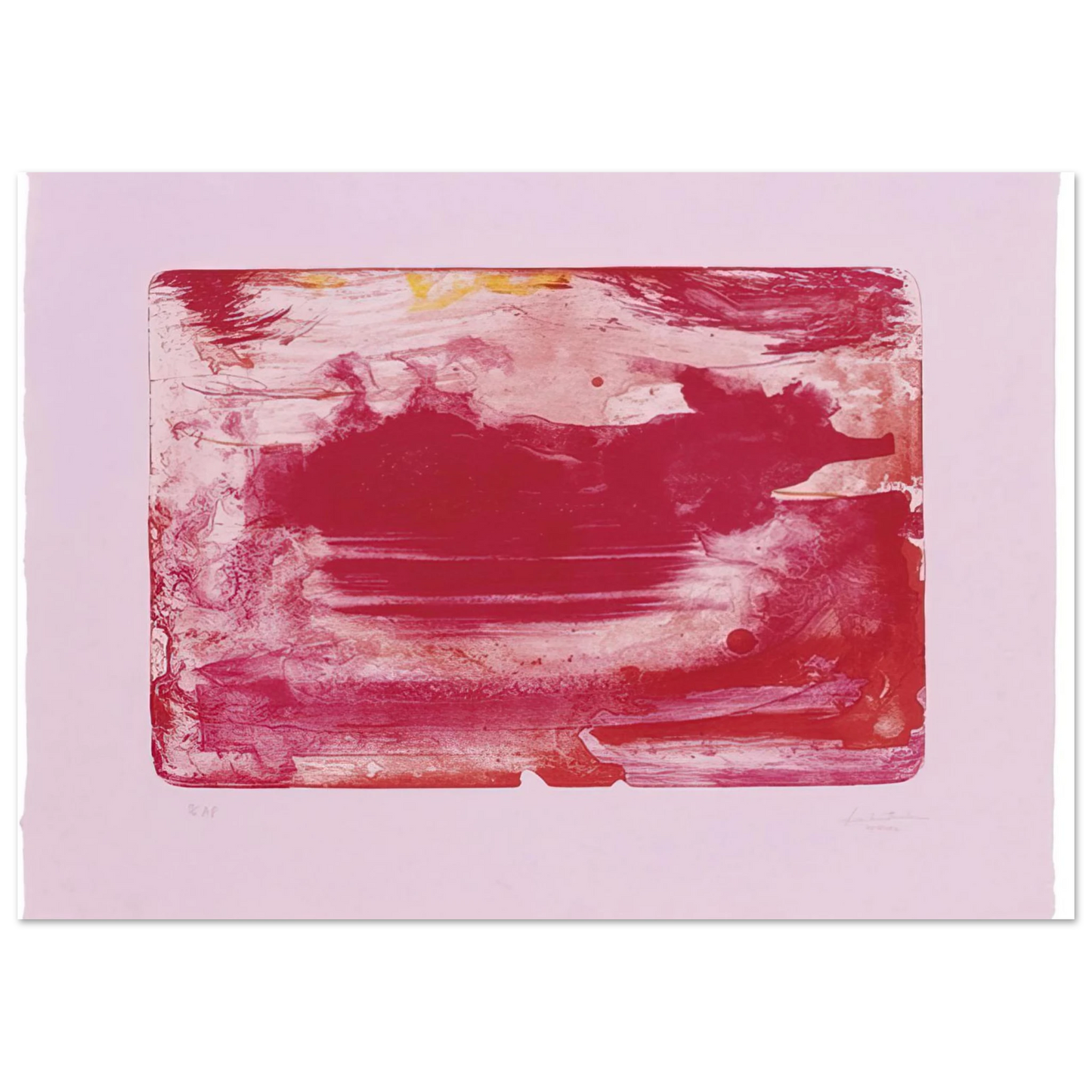 Helen Frankenthaler - The Red Sea - 1982 Wall art - A3 (29.7 x 42 cm) - Premium Wooden Framed Poster With Fine Art Paper-canvas - Wood frame
