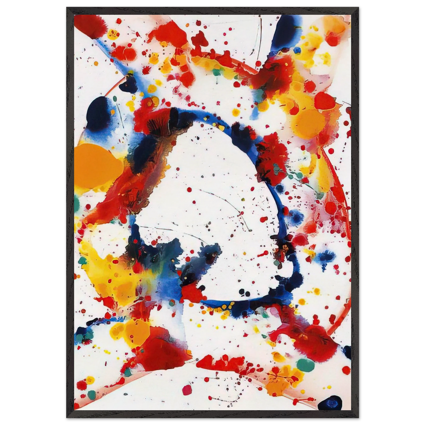 Untitled Holy Hole - Sam Francis 70x100 cm / 28x40 inches Framed Art Print – Black Wooden Frame