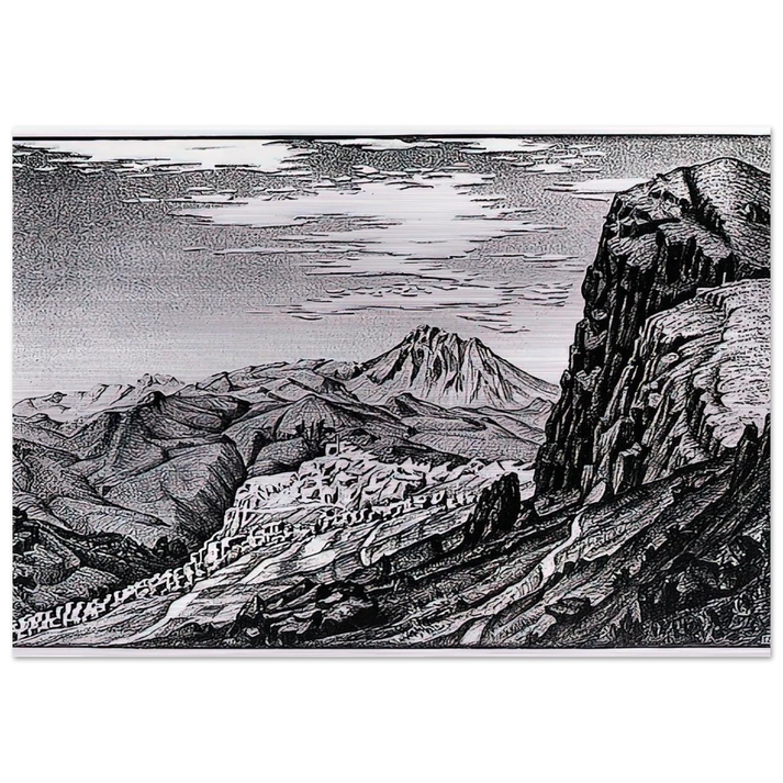CALTAVUTURO IN THE MADONIE MOUNTAINS SICILY - MC Escher Brushed Aluminum Print - 70x100 cm / 28x40 inches | MC Escher Aluminum Print | MC Escher Prints