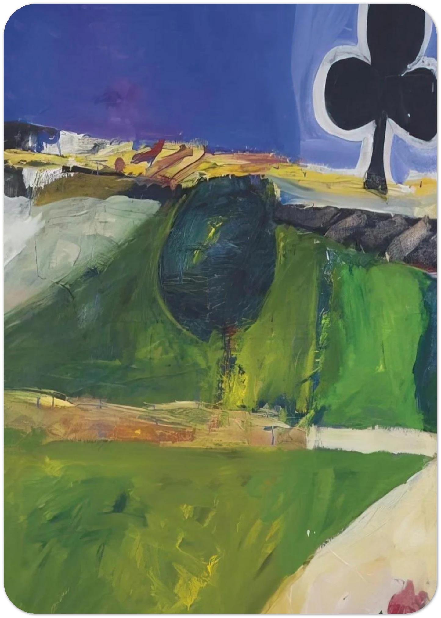 Landscape with Figure By Richard Diebenkorn Pack of 10 Post Cards | Richard Diebenkorn Post Cards | A6 (10.5 x 14.8 cm) - 4.1 x 5.8 inches