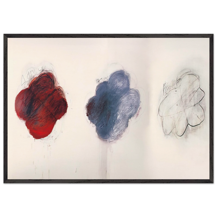 Fifty Days at Iliam Shades of Achilles Patroclus and Hector - Cy Twombly 70x100 cm / 28x40 inches Framed Art Print – Black Wooden Frame