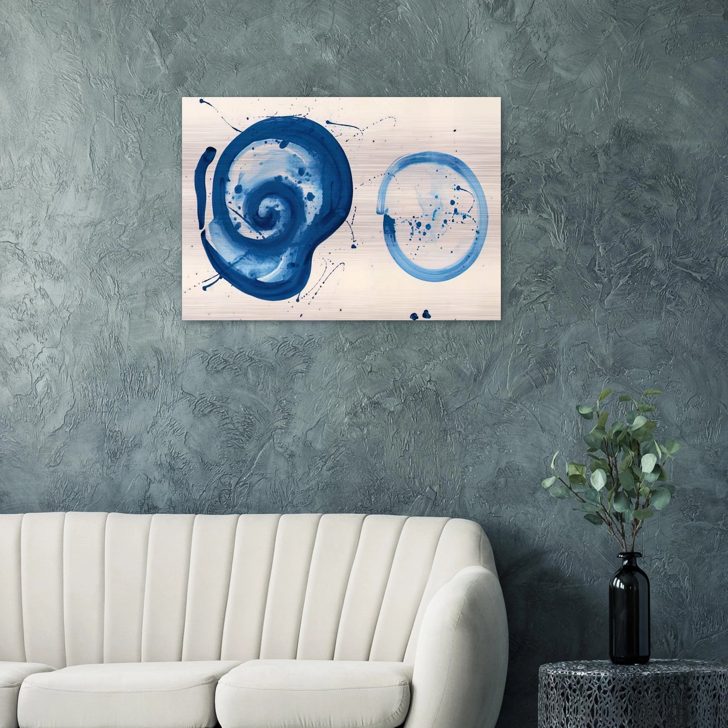 Composition Blue Balls - Sam Francis Brushed Aluminum Print - 70x100 cm / 28x40 inches | Sam Francis Aluminum Print | Sam Francis Prints