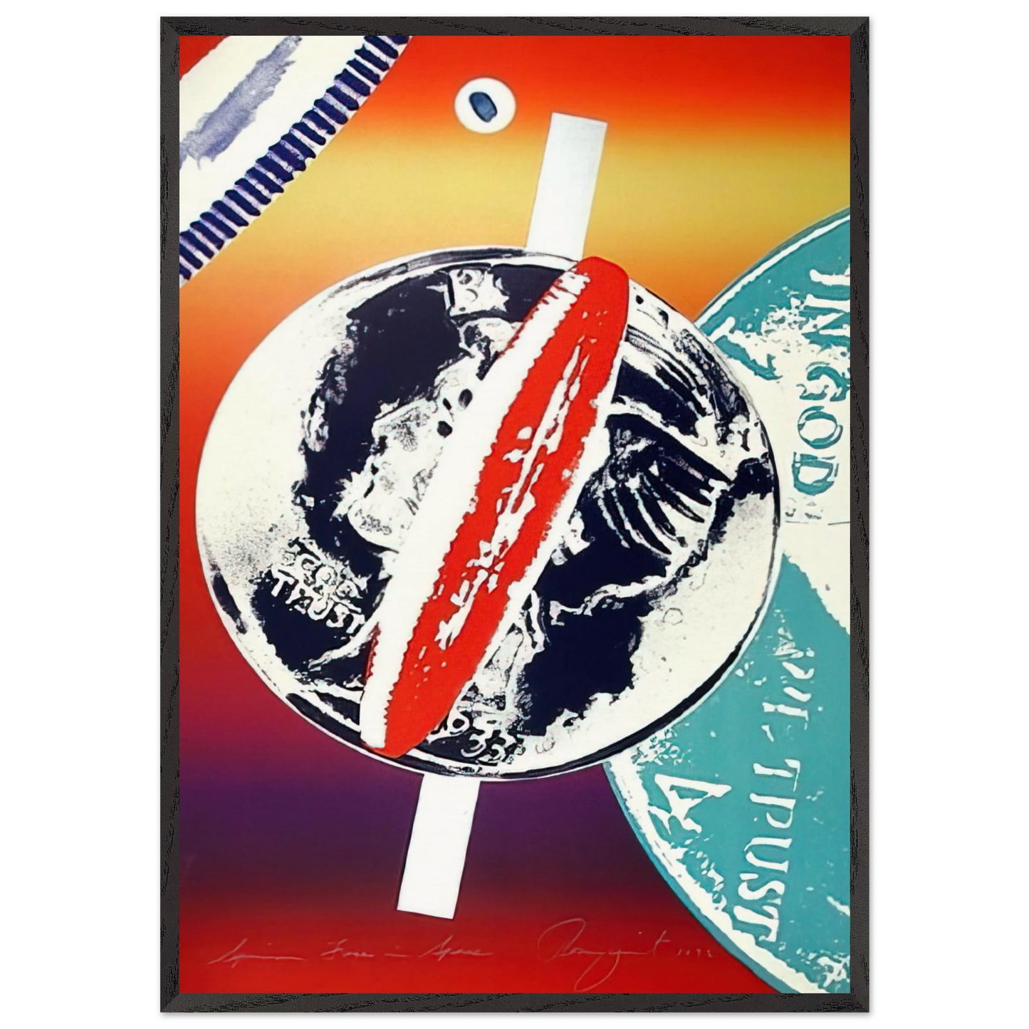 Spinning Faces in Space - James Rosenquist 70x100 cm / 28x40 inches Framed Art Print – Black Wooden Frame