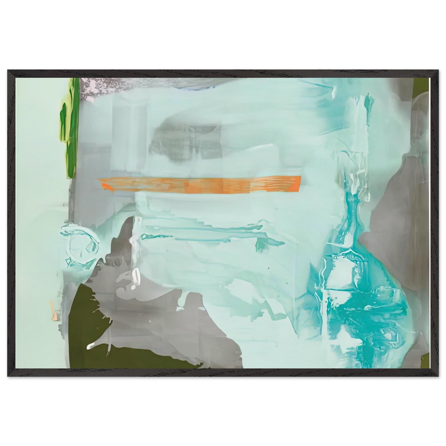Poseidon 1990- - Helen Frankenthaler 70x100 cm / 28x40 inches Framed Art Print – Black Wooden Frame