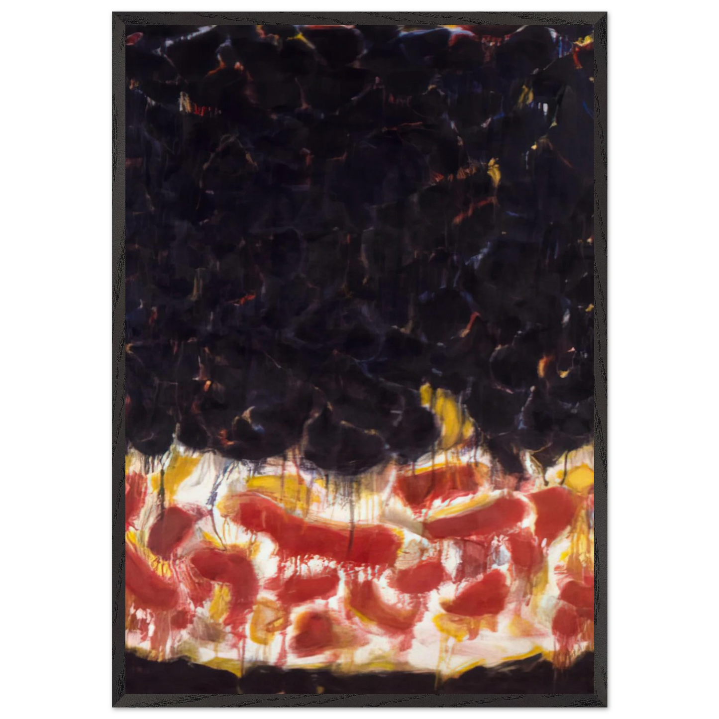 Red and Black - Sam Francis 70x100 cm / 28x40 inches Framed Art Print – Black Wooden Frame