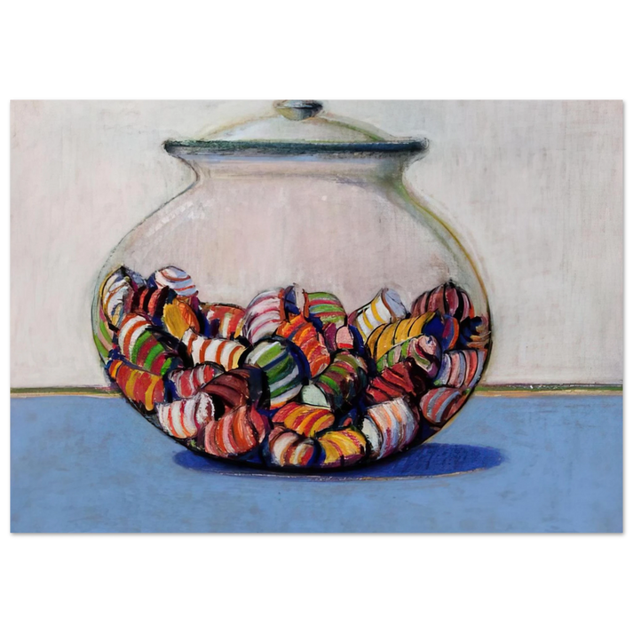 Wayne Thiebaud - Glassed Candy - 1969 Wall Art - 60x80 cm / 24x32 inches - Premium Wooden Framed Poster With Fine Art Paper - Wood frame
