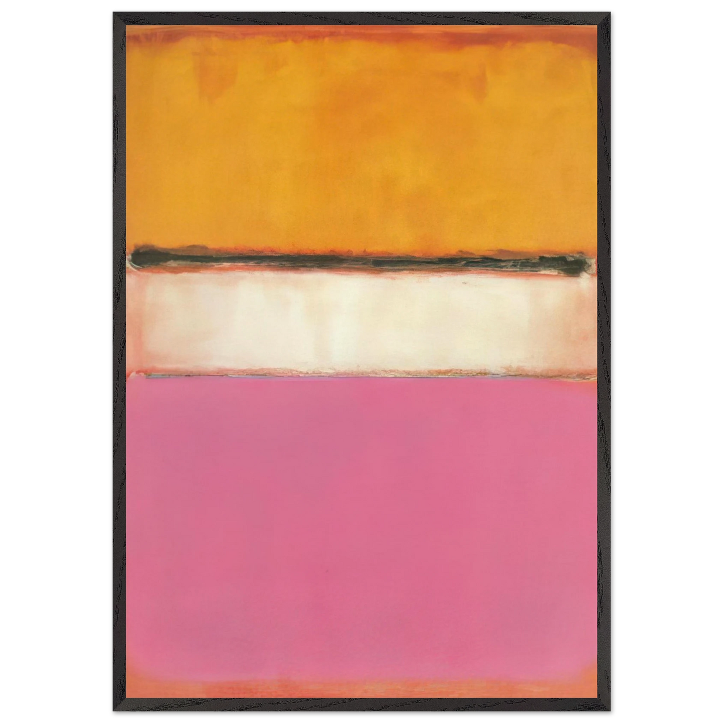 White Center Yellow Pink and Lavender on Rose - 1950 - Mark Rothko 70x100 cm / 28x40 inches Framed Art Print – Black Wooden Frame