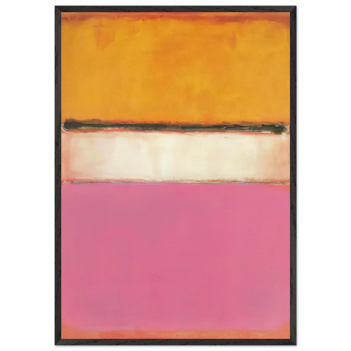 White Center Yellow Pink and Lavender on Rose - 1950 - Mark Rothko 70x100 cm / 28x40 inches Framed Art Print – Black Wooden Frame