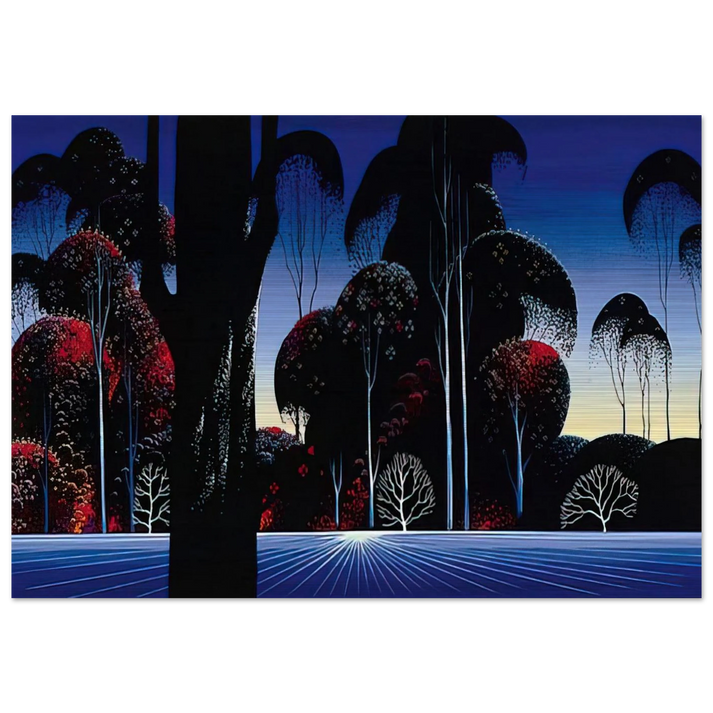 Dark Silence - Eyvind Earle Brushed Aluminum Print - 70x100 cm / 28x40 inches | Eyvind Earle Aluminum Print | Eyvind Earle Prints