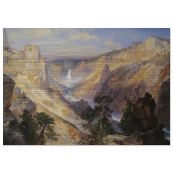 Grand Canyon of the Yellowstone, Wyoming - Thomas Moran Brushed Aluminum Print - 70x100 cm / 28x40 inches | Thomas Moran Aluminum Print | Thomas Moran Prints