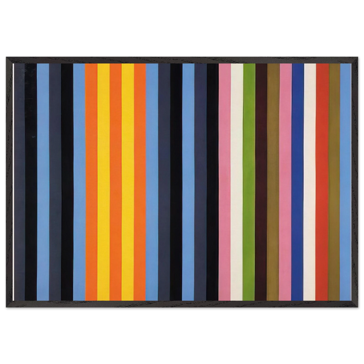 Flower Machine - 1964 - Gene Davis 70x100 cm / 28x40 inches Framed Art Print – Black Wooden Frame