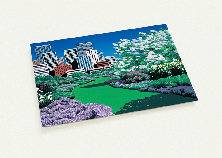 City Garden By Hiroshi Nagai Pack of 10 Post Cards | Hiroshi Nagai Post Cards | A6 (10.5 x 14.8 cm) - 4.1 x 5.8 inches