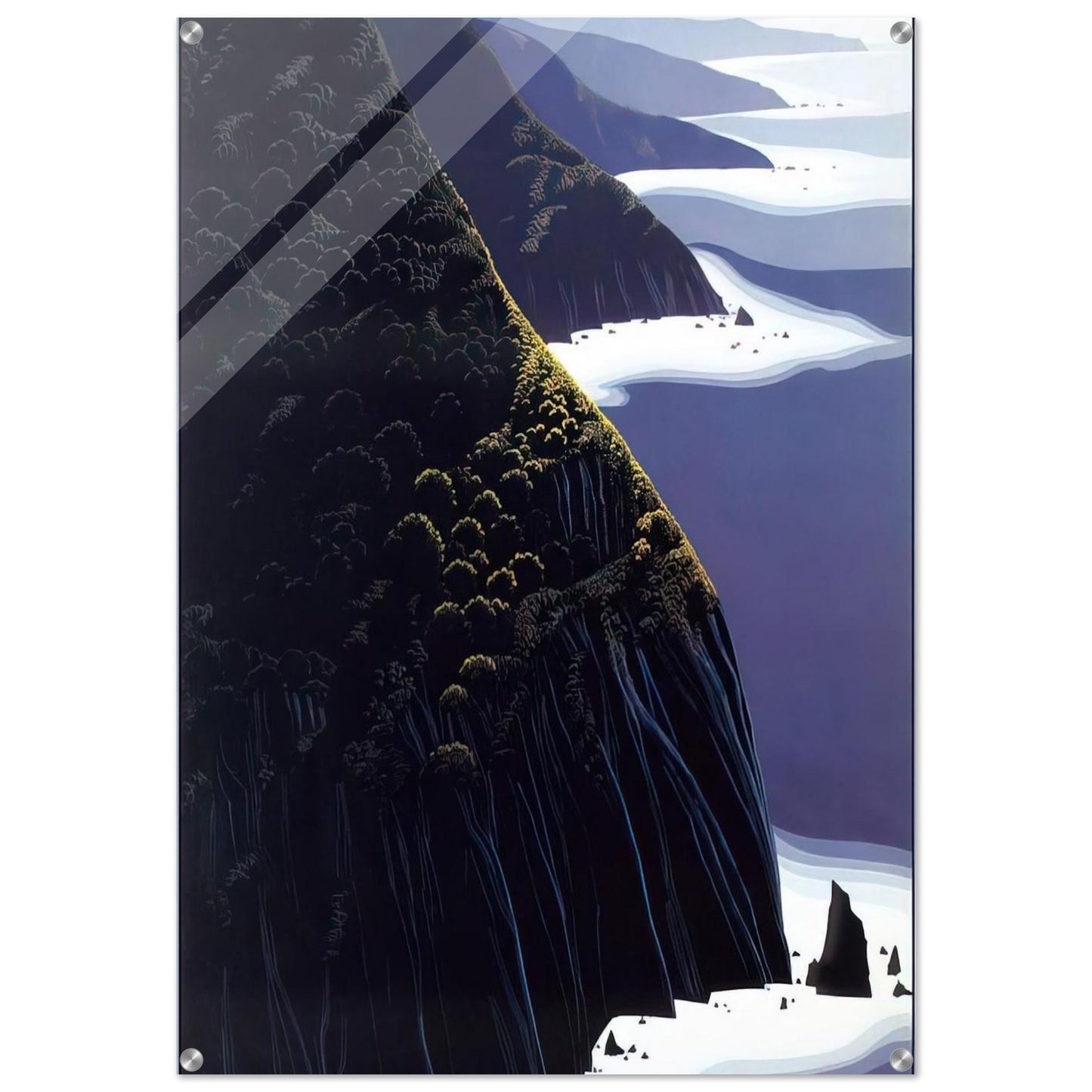 Gray Big Sur - Eyvind Earle Acrylic Print - 70x100 cm / 28x40″ inches