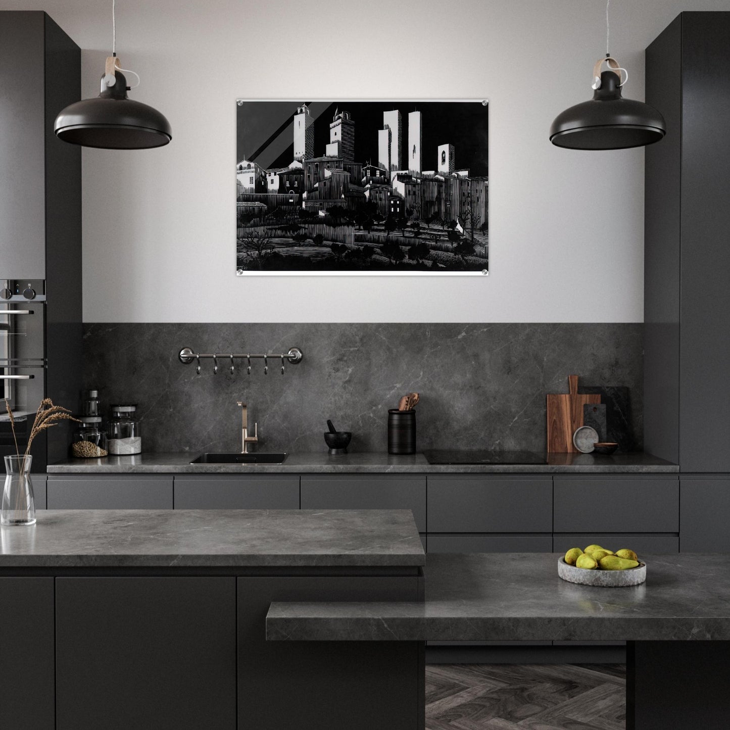 SAN GIMIGNANO - MC Escher Acrylic Print - 70x100 cm / 28x40″ inches | Maurits Cornelis Escher Prints