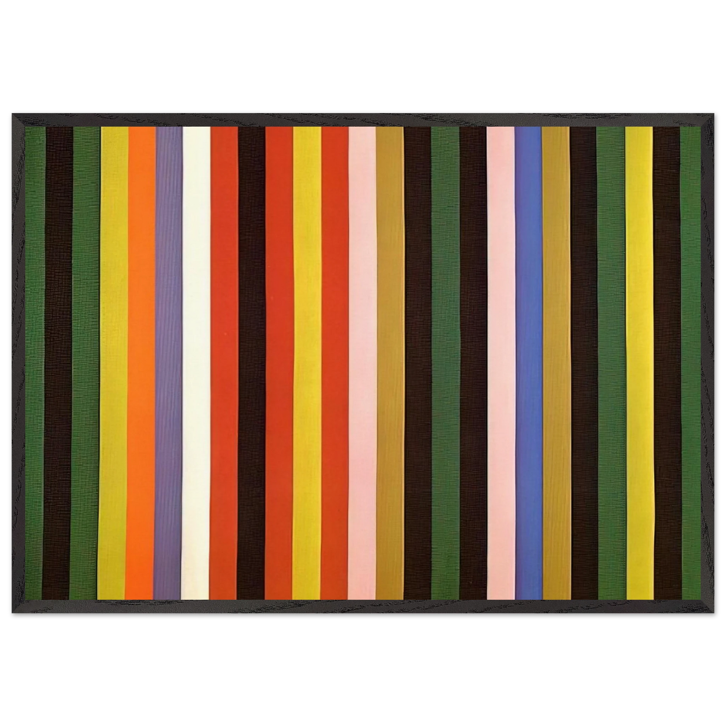 Ferris Wheel - 1963 - Gene Davis 70x100 cm / 28x40 inches Framed Art Print – Black Wooden Frame