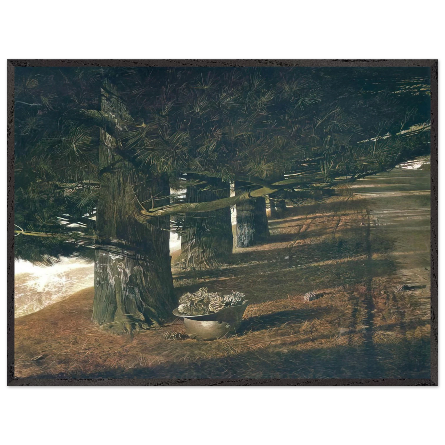 Andrew Wyeth - PINE BARON Wall Art - 60x80 cm / 24x32 inches - Premium Wooden Framed Poster With Fine Art Paper-canvas - Wood frame