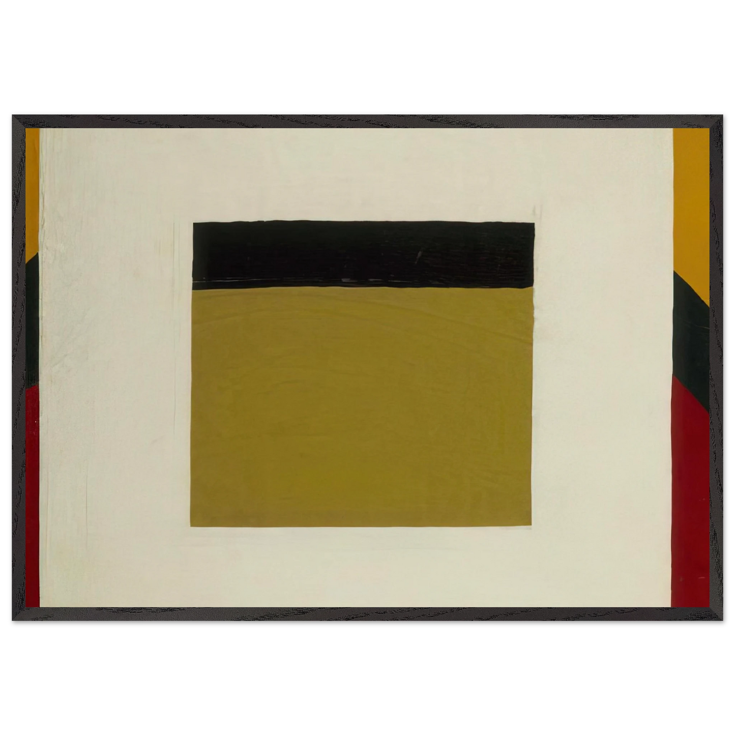 White Square - Al Held 70x100 cm / 28x40 inches Framed Art Print – Black Wooden Frame